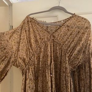 Yellow, floral prairie dress